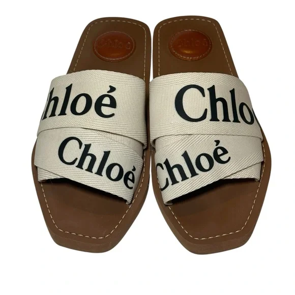 Chloe Woody logo slide Sandals size euro 37 (7) - Picture 4 of 9